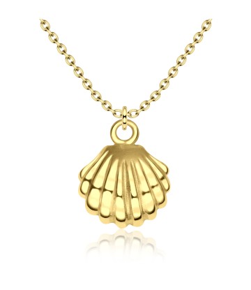 Shiny Shell Designed Gold Plated Silver Necklace SPE-3686-GP